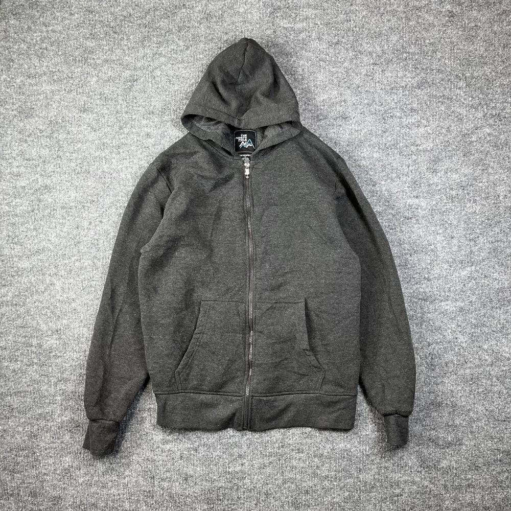 The North Pole Hoodie Men Medium Black Cotton Fleece Full Zip Running Athleisure